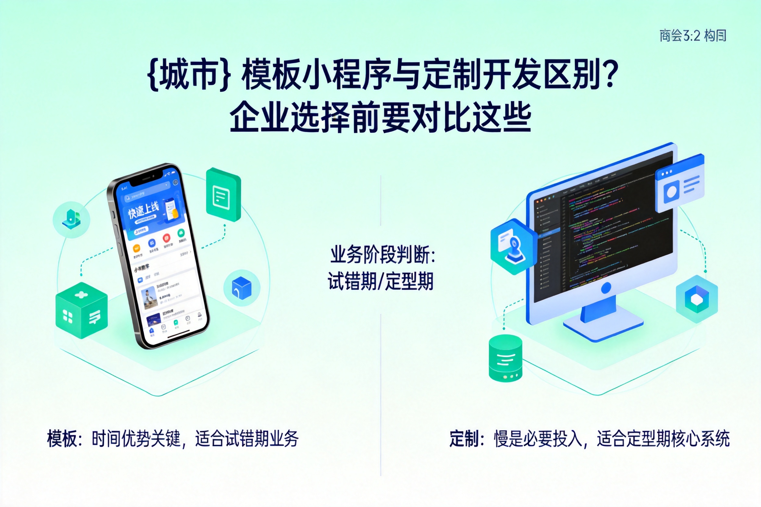 睢宁模板小程序与定制开发区别?企业选择前要对比这些