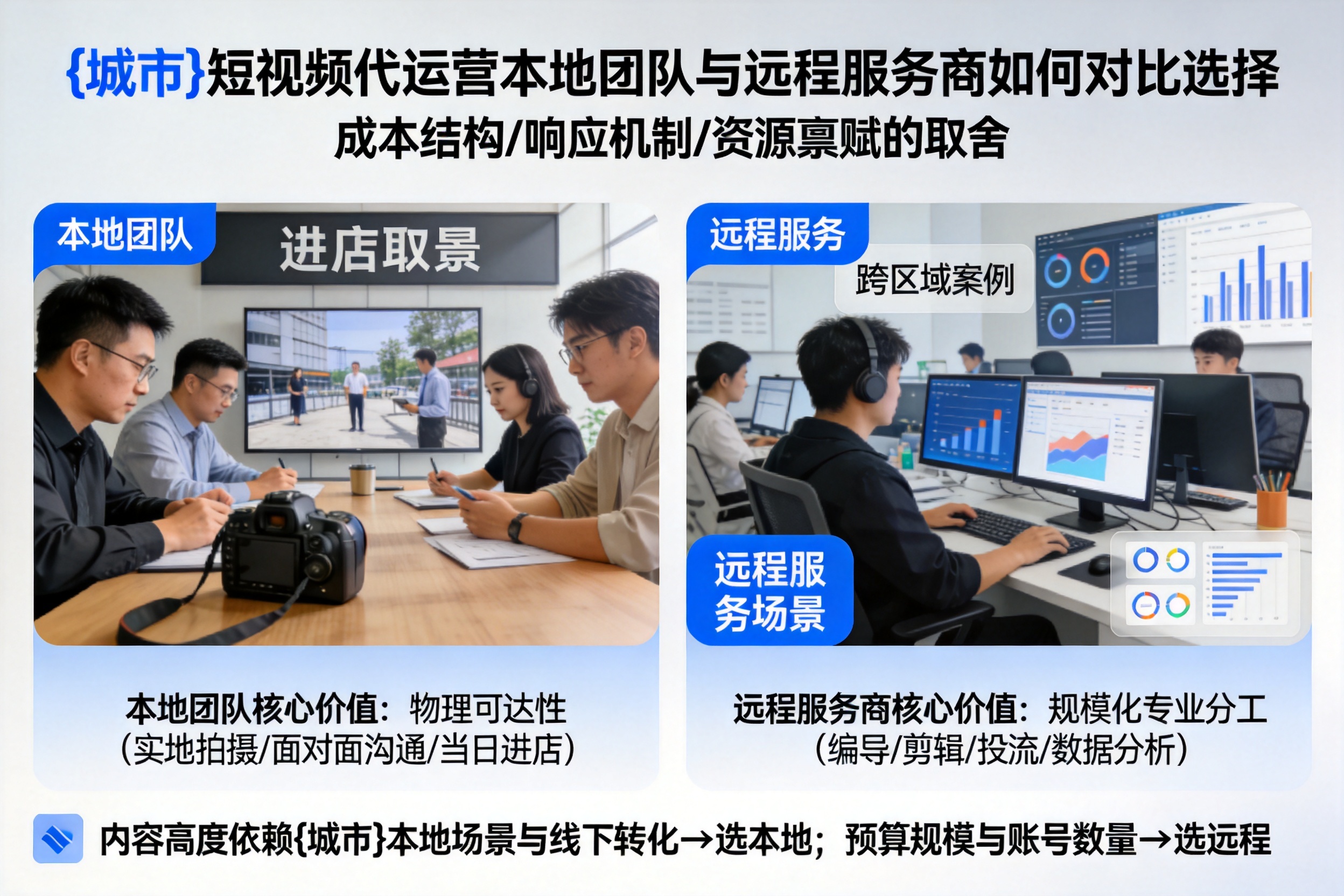 睢宁短视频代运营本地团队与远程服务商如何对比选择